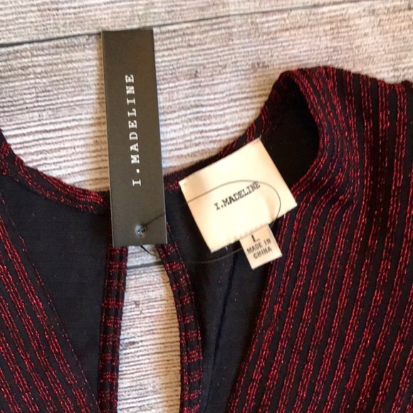 I. Madeline Bodysuit Lulu’s Red Striped Sparkly - Picture 5 of 8